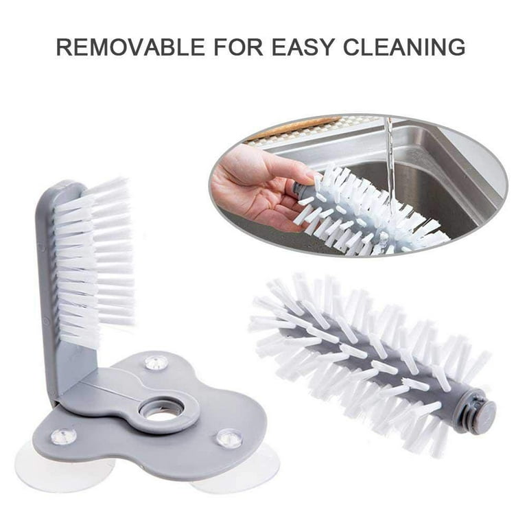 Glass Cleaning Brush – 3 Brush Glass Washer – 3pc Glass Rinser Triple Cup  Washer