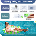 thumbnail image 5 of Inflatable Pool Float Hammock, Striped Water Lounge Chair for Adults, 300 Lbs Capacity, 4 Buoyant Pillows, Foldable, 47x48 Inches- Green, 5 of 6