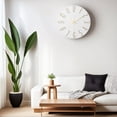 thumbnail image 3 of Unique Bargains 2 Pcs Non-Ticking Analog Battery Operated Wall Clock White Gold Letter, 3 of 6