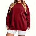 thumbnail image 4 of Binmer Women’s Plus Size Crew Neck Long‑Sleeve Sweatshirt, Oversized Casual Solid Color Pullover Top with Front Pocket,Sizes L-5XL, 4 of 9