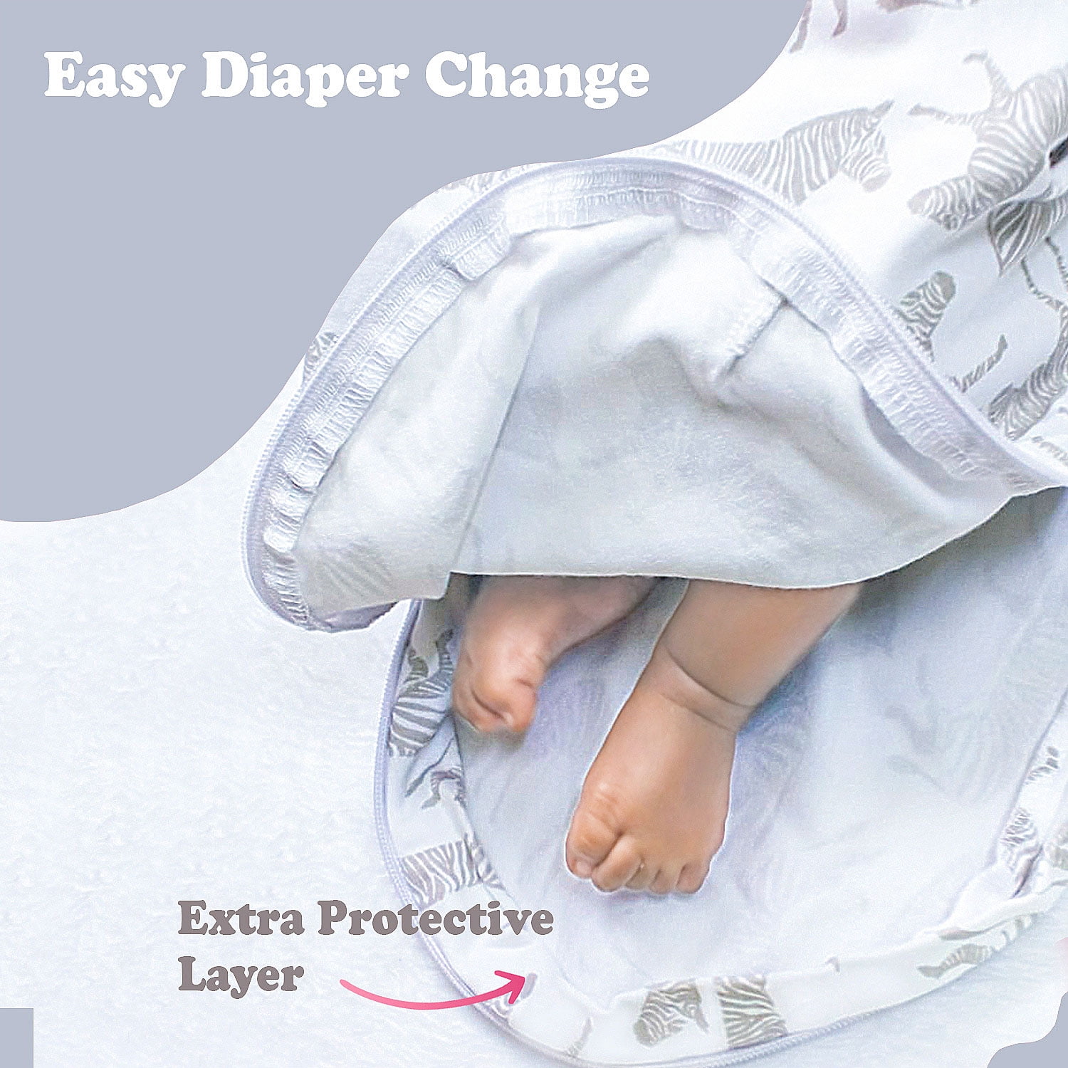 Bublo Baby Swaddle Blanket Boy Girl, 3 Pack Large Size Newborn Swaddles 0-3 Month, Infant Zipper Swaddling Sleep Sack, Grey