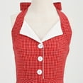 thumbnail image 5 of IBTOM CASTLE Women's Vintage Polka Dot Audrey Dress 1950s Halter Retro Cocktail Prom Dress Rockabilly Wedding Hepburn 50's 60's Party Swing Gown M Red - Plaid, 5 of 8