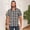 Coffee, variant on WIZUTIZ Short Sleeve Hoodies for Men Plaid Hooded Shirts Causal Button Down Hoody Tops Lightweight Comfort Summer Clothes