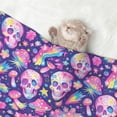 thumbnail image 2 of Sigee Skull rainbow mushroom colorful for Pet Blanket for Dog Cat Puppy Blanket Cat Blankets for Small and Medium Pets-Small, 2 of 8
