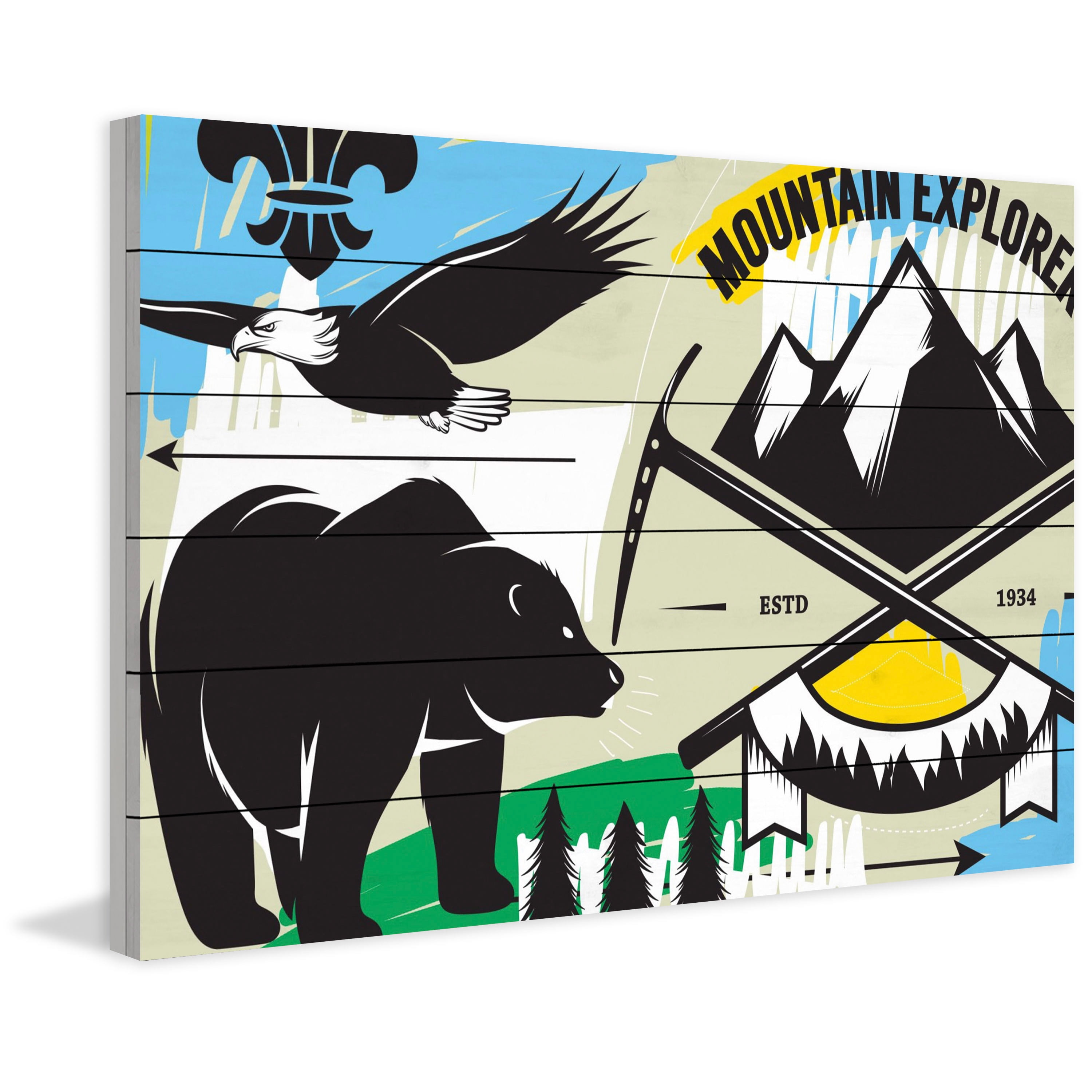 Marmont Hill "Explorer I" by Josh Ruggs Painting Print on White Wood