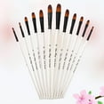 12 Pcs Professional Paint Brush Round Pointed Tip Nylon Hair Artist