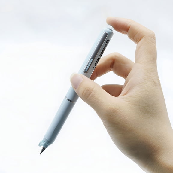 CCOCC Fountain Pen Retractable: 0.38mm Black Ink Transparent Barrel Includes 5 Refillable Ink Cartridges,Medium Nib Transparent Barrel for Smooth Writing No Leaking Ink (Black) 5.11Inches