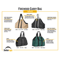 thumbnail image 2 of ShelterLogic 90418 Heavy-Duty Open Ended Water-Repellent Polyester Log Holder Firewood Carrier Bag, Black for Fireplace Firepit Campfire, 2 of 11