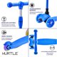 thumbnail image 5 of Monopatin Scooter para Niños de 2 a 5 Años Hurtle, 3 Ruedas con Luces LED, Mini Kickboard con Freno, Manillar Ajustable de 63 cm a 71 cm, Antideslizante, Patin del Diablo, Azul, 5 of 7