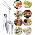 thumbnail image 3 of 5 cucharadas dulces y 5 pinzas para hielo, cucharas de acero inoxidable para supermercado, dulces, café, cubo de hielo, boda, cocina, bar, barbacoa, dulces, postre, buffet,, 3 of 4