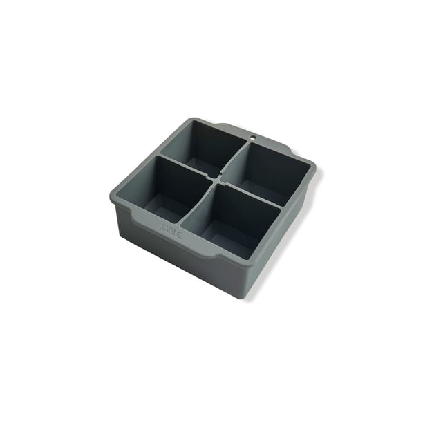 Bandeja de hielo de silicona de 4 celdas con tapa • Moho flexible para cubitos de hielo antiadherentes • Liberación fácil • Seguro para congelar • Libre de BPA
