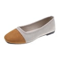thumbnail image 1 of Amzcrzy Chaussures Plates pour Femmes Mode à Blocs de Couleur Chaussures de Travail et de Robe Confortables Décontractées Bout Rond à Enfiler Chaussures de Marche 38, 1 of 5
