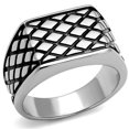 thumbnail image 1 of Men High Polished Stainless Steel Ring with Epoxy in Jet - Size 12, 1 of 1
