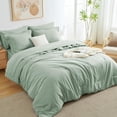 thumbnail image 1 of Juego de edredón CozyLux, 7 piezas, color verde salvia, cama en bolsa, 1 of 8
