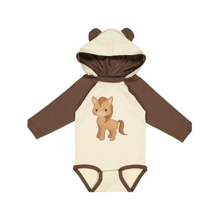 

Inktastic Cute Brown Pony Gift Baby Boy or Baby Girl Long Sleeve Bodysuit