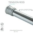 thumbnail image 3 of Bath Bliss 42" to 72" Adjustable Straight Shower Curtain Rod, Chrome, 3 of 6