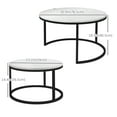 thumbnail image 3 of HOMCOM Tables Gigognes, Ensemble de 2 Tables Basses avec Dessus Effet Marbré, 3 of 10