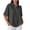 Dark Gray, variant on Yyuenw Women Lapel Collar Half Button Waffle Knit Drop Shoulder Short Sleeve Polo Solid Color Top for Casual Daily