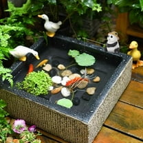 Raindrops Resin Panda Figurine for Garden Decor with Weather-Resistant Material