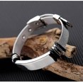 thumbnail image 3 of Pulsera de acero inoxidable para hombre con pulsera curva con correa de malla moderna, 3 of 4