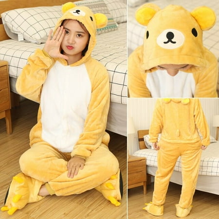 

CoCopeanut Women Animal Pajamas One-piece Unisex Men Winter Unicorn Totoro Onesies Nightwear Anime Costume Kids Flannel Sleepwear Pijamas