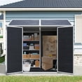 thumbnail image 6 of Zateety Outdoor Storage Shed 8x6ft Resin Waterproof Shed with Floor, 2 Windows & Lockable Door for Garden Patio Backyard, Black, 6 of 7