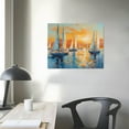 thumbnail image 4 of Autua Sunset Sailboats Canvas Wall Art For Living Room Bedroom Decor 20x16in, 4 of 6