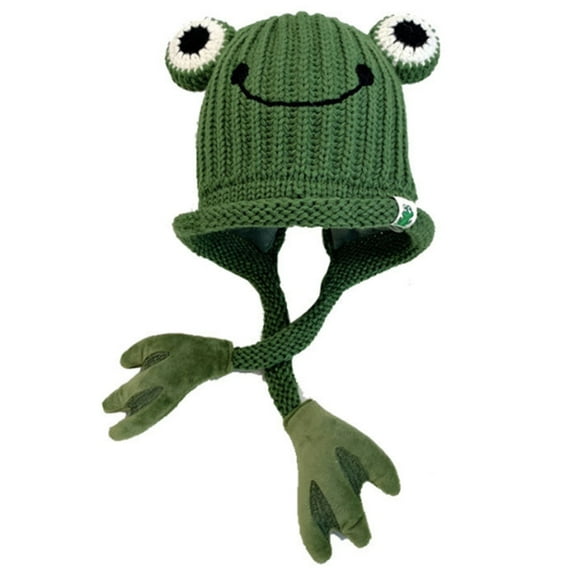 Yokua Cute for Frog Shape Knitted Hat Cold Hat Beanie Cap Warm for Fall Winter Daily W