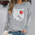 thumbnail image 2 of Womens Halloween Oversized Sweatshirt Plus Size Casual Crew Neck Pullover Tops Skeleton Graphic Loose Fit Long Sleeve Shirts, 2 of 6