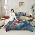 thumbnail image 4 of Feelyou Kawaii Boho Bird Bedding Comforter Set, Retro Blossoms Flower Twin Comforter Sets, Teens Boys Girls Kids Reversible Bedding Set, Microfiber Bedroom Decor, 2pcs, 4 of 8