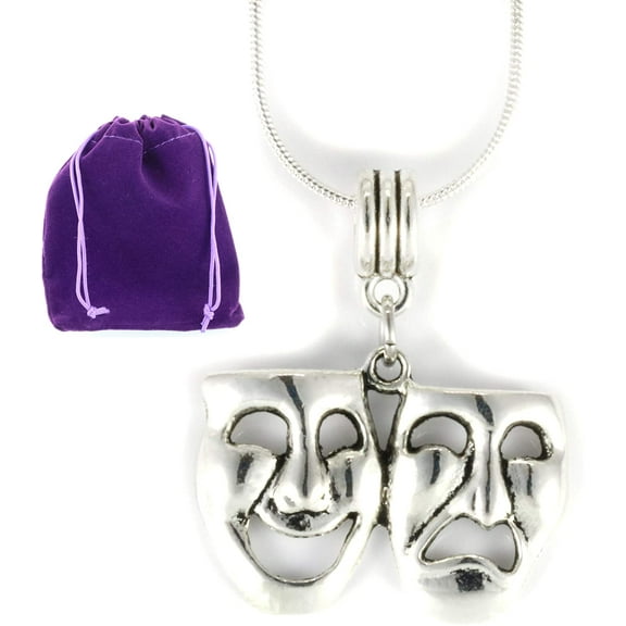 Thespian Necklace | Theater Jewelry or Drama Masks Jewelry for Women Men and Any Actor or Director A Great Gift as an Acting Necklace or Theater Necklace or Comedy and Tragedy Necklace for Actors