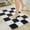 Black, variant on Lanola Luxury Microfiber Checkered Bathroom Rugs, Checkerboard Bath Mat Girls Cute Aesthetic Preppy Bath Decor for Bathroom, Tub, Sink, Shower, Anti Slip, Absorbent, Washable, Coral, 32x20