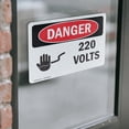 thumbnail image 4 of (2 Pack) 220 Volts OSHA Danger Sign 5 Inch X 3.5 Inch Vinyl Label Decal Sticker Weather Resistant, UV Protected for Workplace, Business, and Construction Site, Made in the USA, 4 of 7