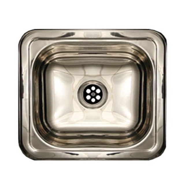Whitehaus WH693ABL-POSS Rectangular 14 3/4-Inch Drop-In Bar Sink with a Smooth Surface, Polished Stainless Steel