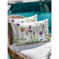 thumbnail image 4 of Outdoor Pillows Waterproof, Spring Summer Flowers Bedding Throw Pillows with Insert for Couch Sofa Bed, Farmhouse Floral Botanical 12x20 Inch Pillowcases Decorative Camping Patio Pillow Set of 1, 4 of 8