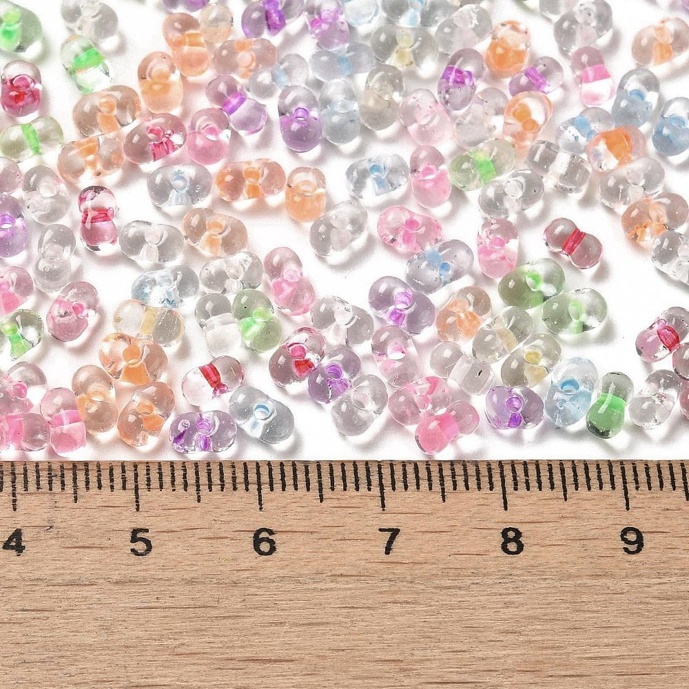 Glass Seed Beads Peanut Mixed Color 5.5~6x3~3.5x3mm Hole: 1~1.2mm about 4000pcs/pound