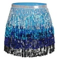 thumbnail image 4 of LWavelet Sequin Fringe Ombre Mini Skirt Women Glitzy Party Night Out Trendy Sparkly Bottoms Blue One Size, 4 of 4