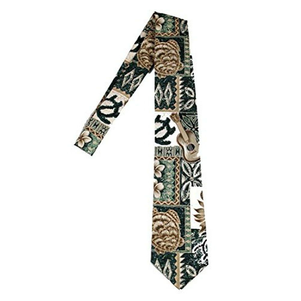 Rainbow Hawaiian Neckties Hawaii Neckties Green Tapa