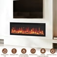 thumbnail image 3 of PLAMLE 50 Inch Smart Electric Fireplace with WiFi & Voice Control, Wall Mounted or Recessed Fireplace Insert, Realistic Flame with Crackling Sound, App & Remote Control, 1400W Heater for 400 Sq Ft, 3 of 12