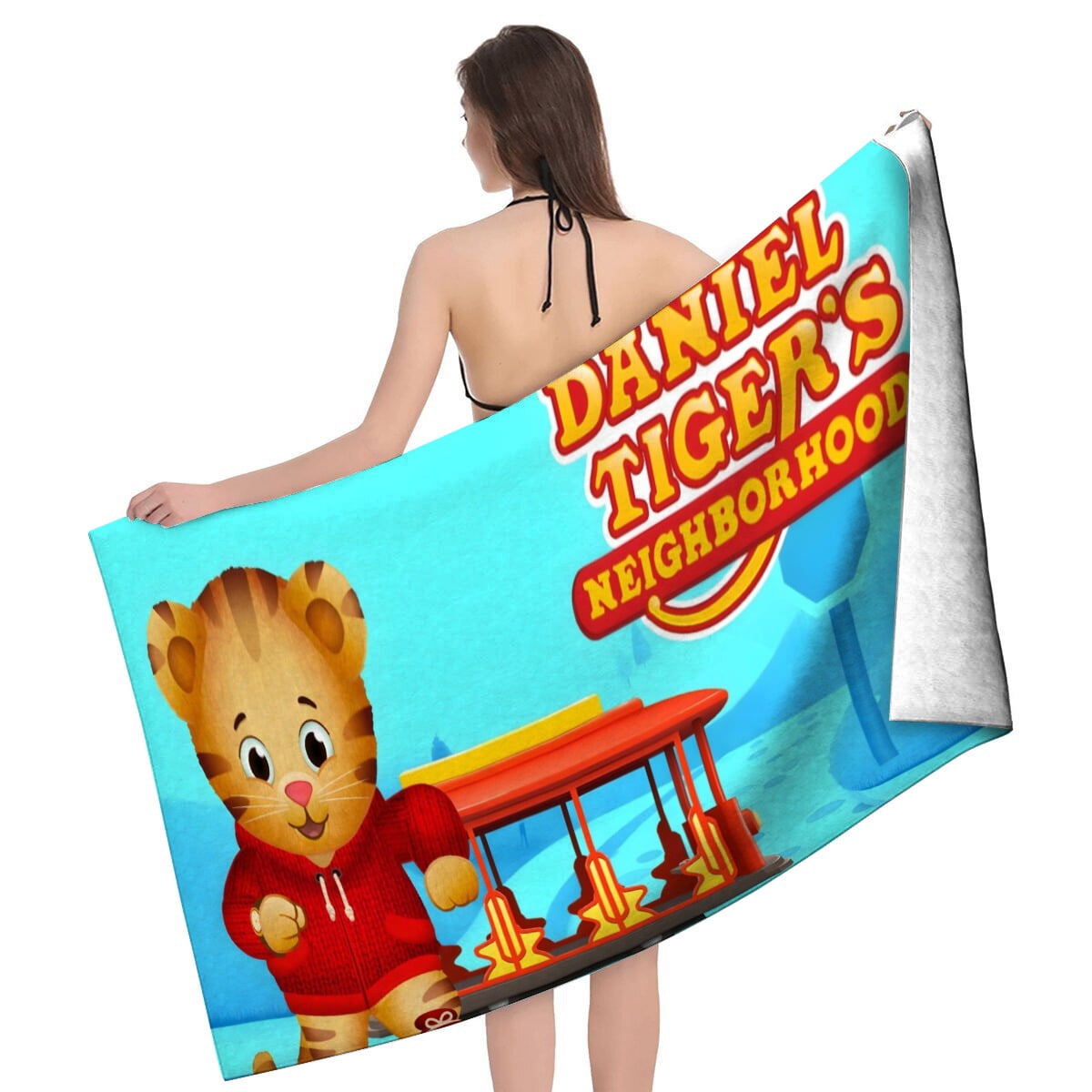 Daniel Tiger's Neighborhood-theme Gifts Quick-dry Beach Towel for Women Girl Birthday Inspired Fan Bath Outdoor Music Lover30.7 x 59 in（78 X 150 CM）