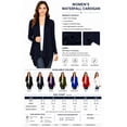thumbnail image 5 of Moa Collection Women's Long Sleeve Draped Neck Open Front Waist Length Solid Cardigan, 5 of 6