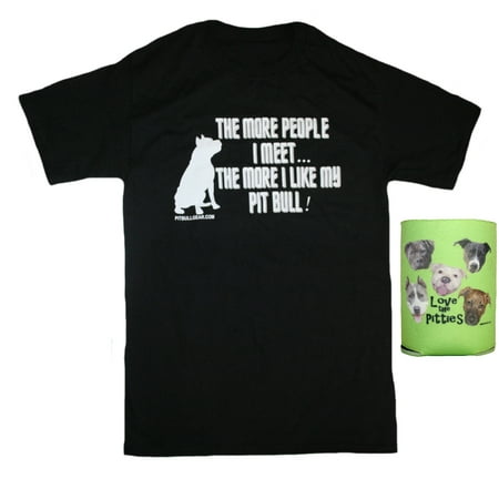 The More People I Meet Mens' Pit Bull Shirt & Can Holder Multi-pack Gift