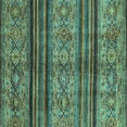 thumbnail image 1 of Ahgly Company Machine Washable Indoor Square Abstract Turquoise Blue Modern Area Rugs, 6' Square, 1 of 4