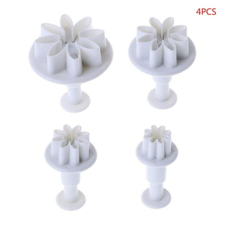 

4Pcs Daisy Plastic Cake Mold Set Chocolate Cookie Cutter Fondant Decoration Tool