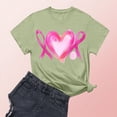thumbnail image 2 of Sexlip Women's Heart Ribbon Print Short Sleeve T Shirt Stylish Design Soft Fabric Daily Casual Wear Green S, 2 of 3