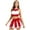 Red, variant on vastwit Womens Cheer Leader Costume Uniform Cheerleading Crop Top with Pleated Mini Skirt Sets Black S