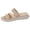 Khaki, variant on Slides for Women Adjustable Strappy Sandals Comfortable Thick Soft Sole Slip on Beach Shoes Open Toe Summer Casual Slippers Gray Size 8