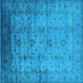 thumbnail image 1 of Ahgly Company Indoor Square Oriental Light Blue Industrial Area Rugs, 3' Square, 1 of 4