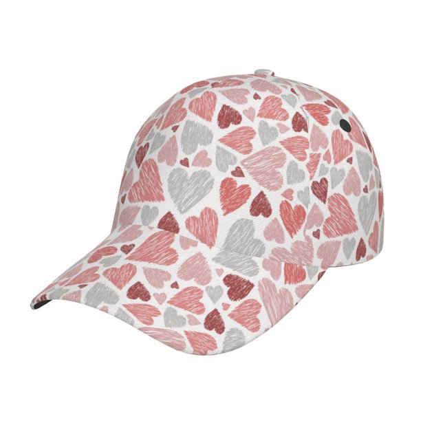 Balery Hand Drawn Hearts Gorra de béisbol de tamaño ajustable para correr, entrenar y actividades al aire libre. Gorra de papá para todas las estaciones.
