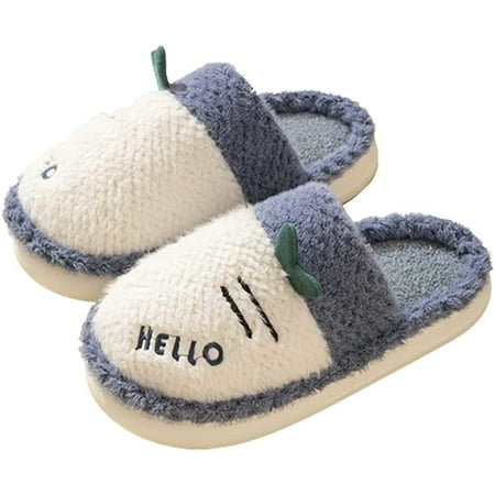 

PIKADINGNIS Women Men Warm Fluffy Fur House Slippers Anti-skip Cute Hello Carrot Fashion Shoes Indoor Outdoor